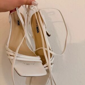 Fashion Nova Strappy White Heels